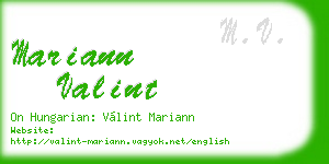mariann valint business card